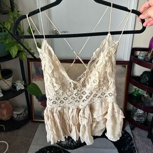 Free People Lace Spaghetti Strap Top